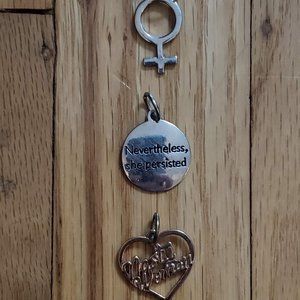 Necklace charms for women and girls, feminist charms, LGBT necklace charms